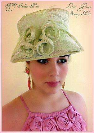 Ladies Designer Hat Celery Lime Green Straw Hats For Women 4GPL – NY ...