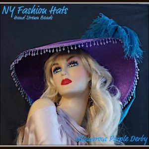 <META NAME="DESCRIPTION" CONTENT="Ladies Wide Brimmed Purple Teal Designer Fashion Hat Dress Derby Hats By NY Fashion Hats. We specialize in designer hats for weddings