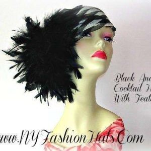 <META NAME="DESCRIPTION" CONTENT="Ivory And Black Pillbox Style Cocktail Hat For Women Formal Bride Hats By www.NYFashionHats.Com - We sell black cocktail hats for formals and weddings for women