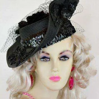 <META NAME="DESCRIPTION" CONTENT="Women's Black Custom Made Designer Church Formal Hat