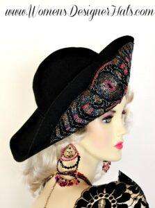 Haute Couture Winter Wool Designer Hat For Women