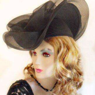 Stunning Black Pillbox Designer Hat