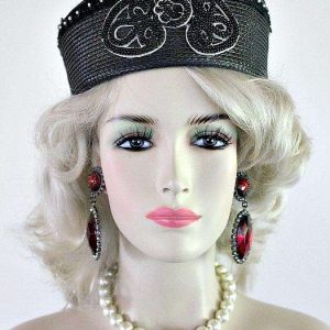 <META NAME="DESCRIPTION" CONTENT="Ladies Vintage Style Black Silver Designer Pillbox Hat Fashion Hats By NY Fashion Hats. We Specialize In Formal Hats For Woman