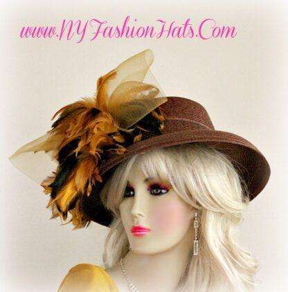 mustard yellow dressy special occasion hats for lady's