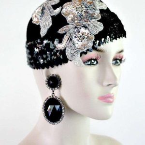 <META NAME="DESCRIPTION" CONTENT="Ladies Formal Black Silver Winter Cocktail Hat Pillbox Hats Cloche Hat By NY Fashion Hats. We specialize in designer hats for women