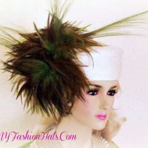 <META NAME="DESCRIPTION" CONTENT="Ivory Lime Olive Green Pillbox Dressy Fashion Hat For Women By www.NYFashionHats.Com - We sell designer hats for women