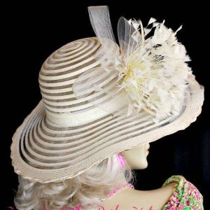 <META NAME="DESCRIPTION" CONTENT="Ivory Wedding Kentucky Derby Dress Hat With Feathers NY Fashion Hats - We sell ladies designer hats for weddings