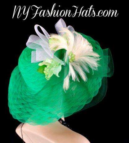 green formal dress hats