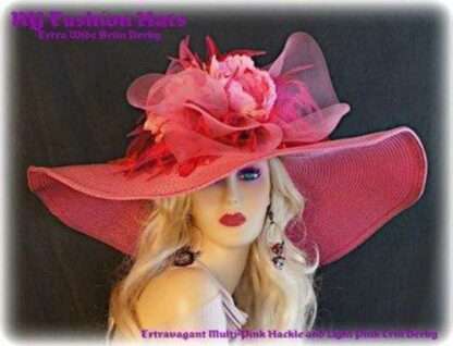 Raspberry Magenta Pink Wide Brim Hat Ladies Designer Hats 2KCZ