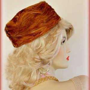<META NAME="DESCRIPTION" CONTENT="Women Copper Brown Designer Pillbox Hat With Feathers NY Fashion Hats - We sell copper brown designer Church hats