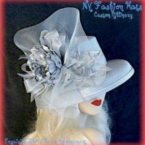 <META NAME="DESCRIPTION" CONTENT="Silver Grey Fashion Designer Dressy Formal Wedding Hat Woman's Hats By www.NYFashionHats.Com - We sell designer hats for women