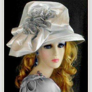 <META NAME="DESCRIPTION" CONTENT="Silver Grey Designer Dress Church Hat For Women NY Fashion Hats - We sell designer hats for women