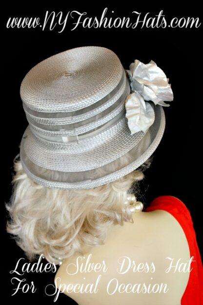 Custom Made By NY Fashion Hats. We specialize in designer hats with organza and lame roses for women