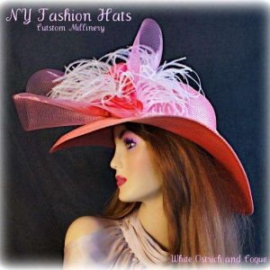 <META NAME="DESCRIPTION" CONTENT="Ladies Violet Raspberry Pink Wide Brim Designer Hat Dress Hats Roses By www.NYFashionHats.Com - We sell violet pink Church hats with flowers