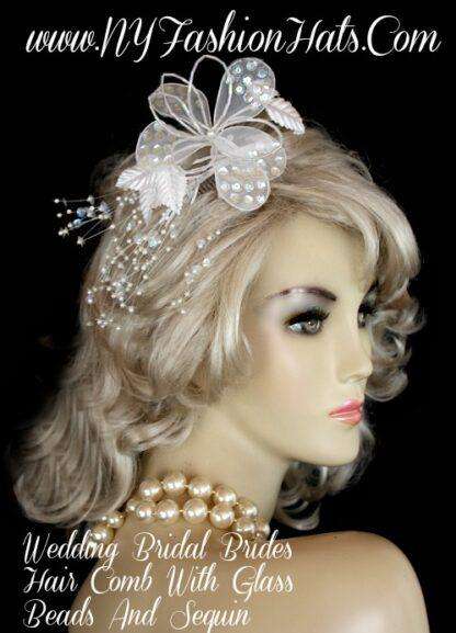 Ladies Ivory Bridal Wedding Hair Comb Headpiece, NY Fashion Hats