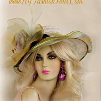 <META NAME="DESCRIPTION" CONTENT="White Purple Green Yellow Brown Lavender Designer Dress Hat For Women By www.NYFashionHats.Com - We sell white formal hats with flowers