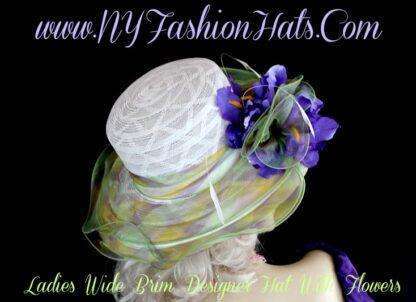 white wedding hats for brides with flowers