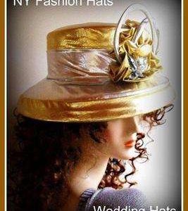 Gold Silver Designer Formal Hat, Hats For Weddings, NY Fashion Hats