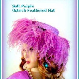 Purple Designer Dressy Hat With Feathers Ladies Designer Church Hats 9YS