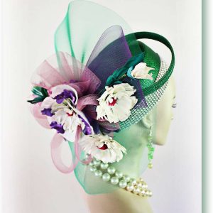 Couture Statement Designer Sculptured Pillbox Wedding Church Formal Hat For Women, NY Fashion Hats Millinery 238