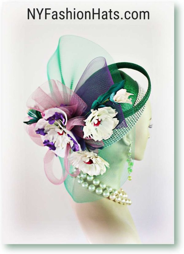 Couture Statement Designer Sculptured Pillbox Wedding Church Formal Hat For Women, NY Fashion Hats Millinery 238
