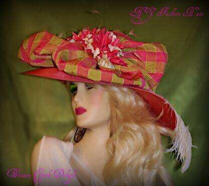 Grapefruit Florida Pink Pea Green Wide Brim Designer Hat Women 8YGN - Image 3