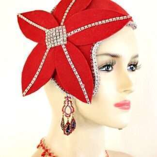 Women's Art Deco 1920's Flapper Style Winter Wool Red Cocktail Hat Wedding Fascinator