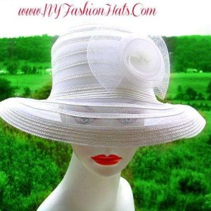 White Wedding Bridal Brides Formal Hat Ladies Fashion Hats  GR4