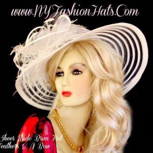 Women's White Bridal Brides Designer Church Hat Wedding Hats E320